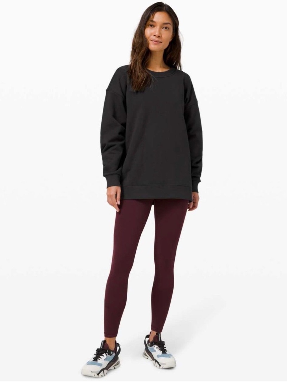 Lululemon Perfectly Oversized Crew Black Size 8 Logo Sweatshirt